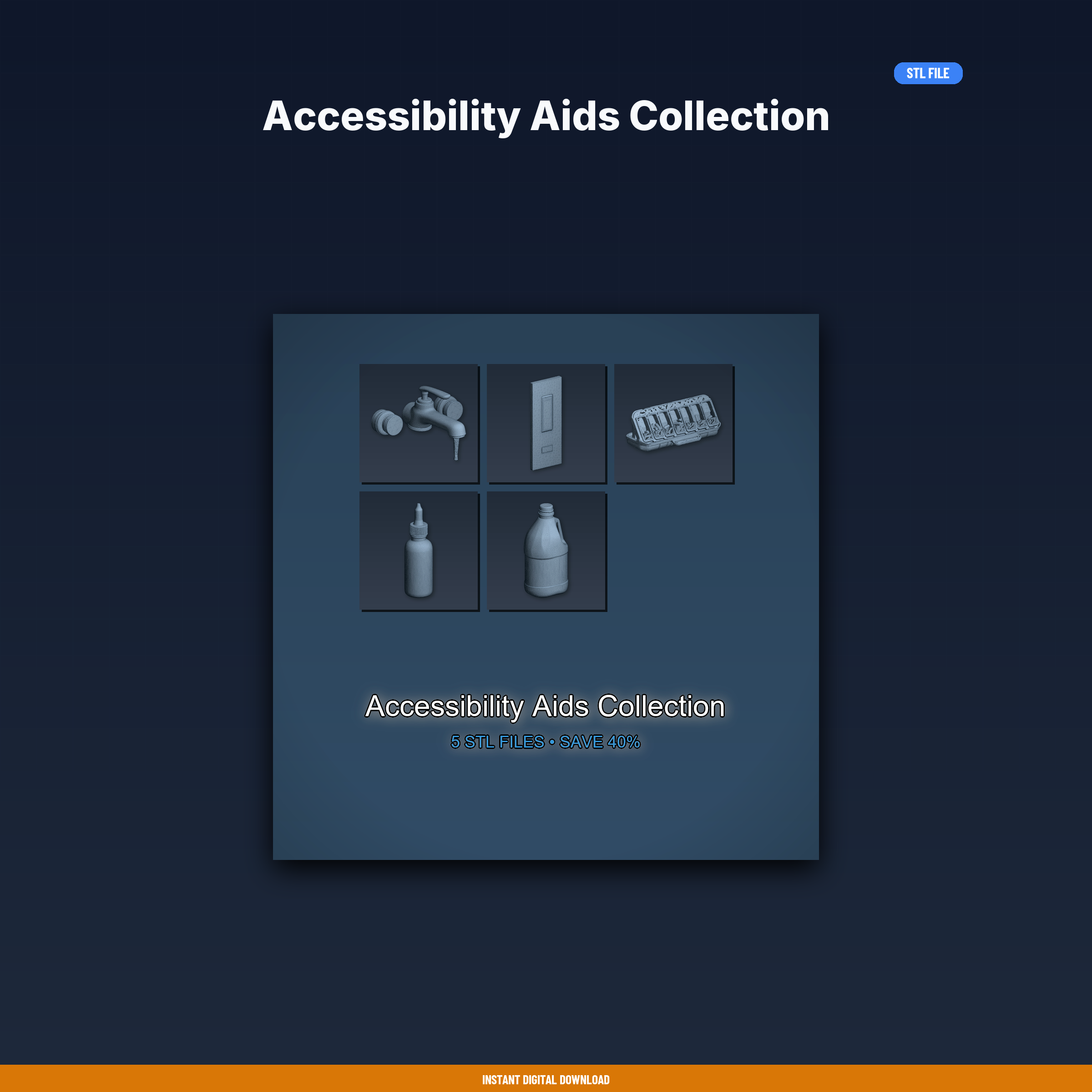 Accessibility Aids Collection - 5-Model STL Bundle