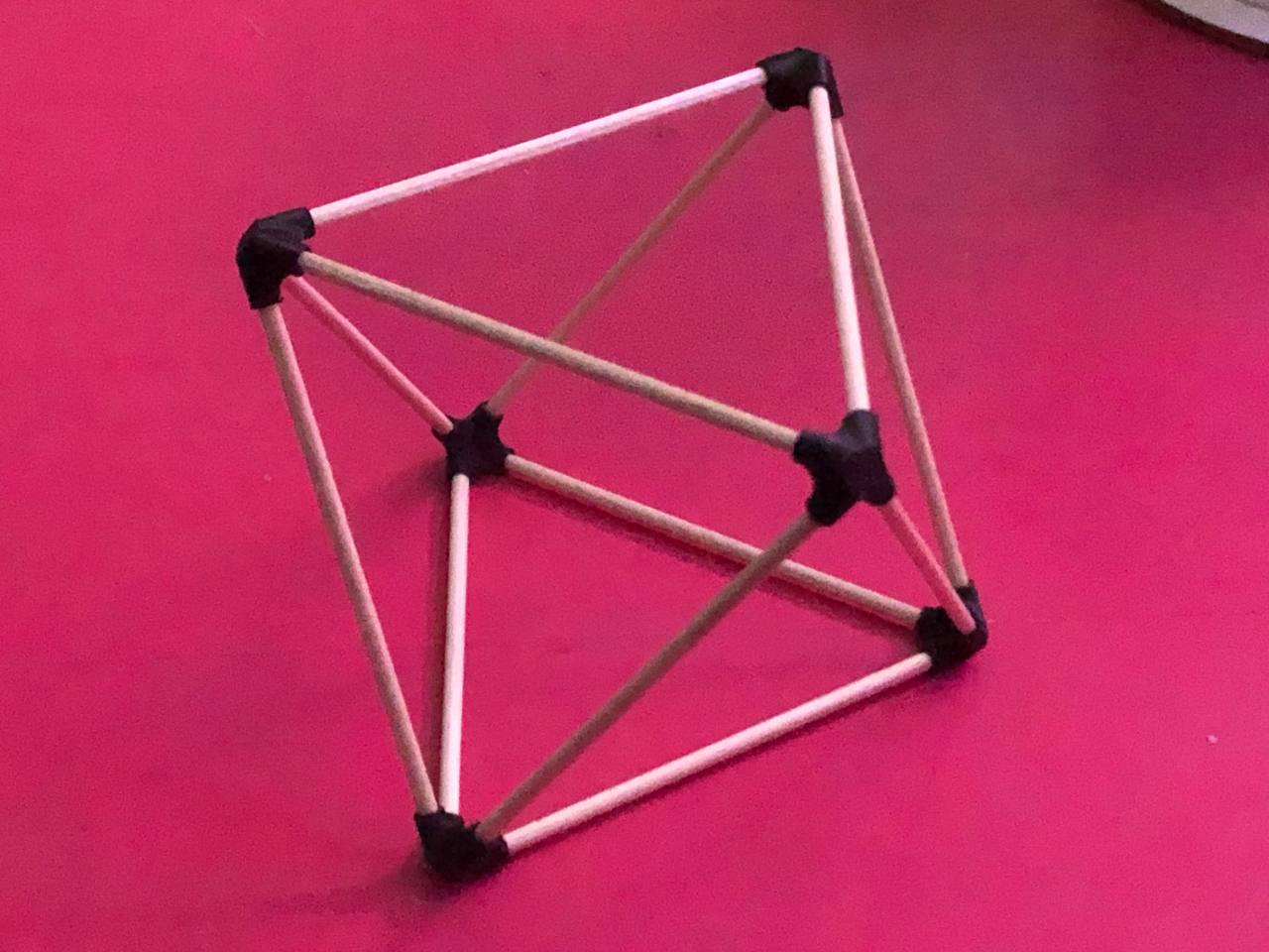Wooden skewer Octahedron hub