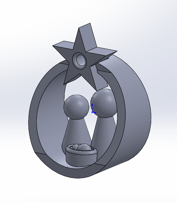 Rounded Nativity Ornament