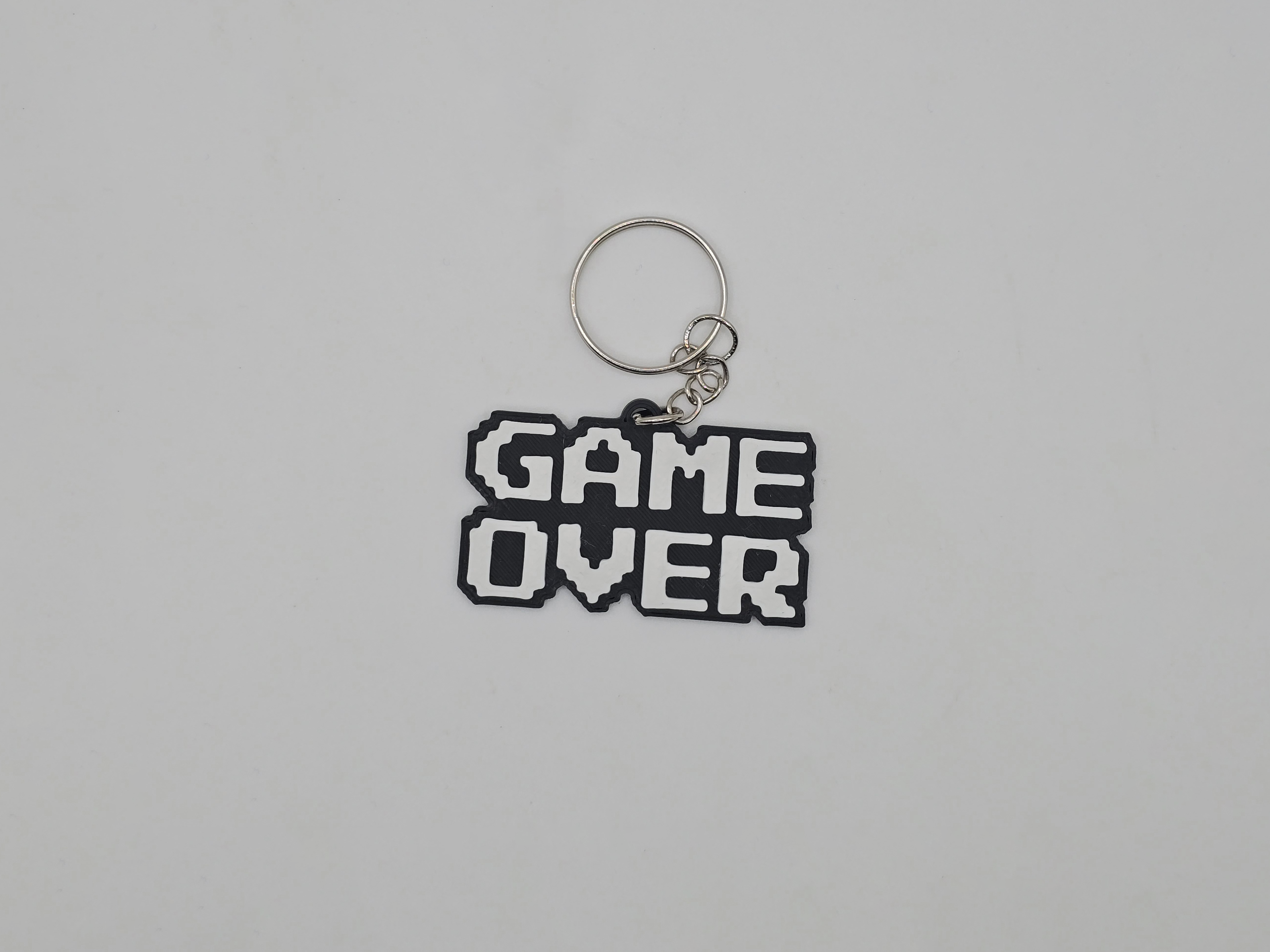 8-Bit Game Over Keychain (Remix) 3D model thumbnail