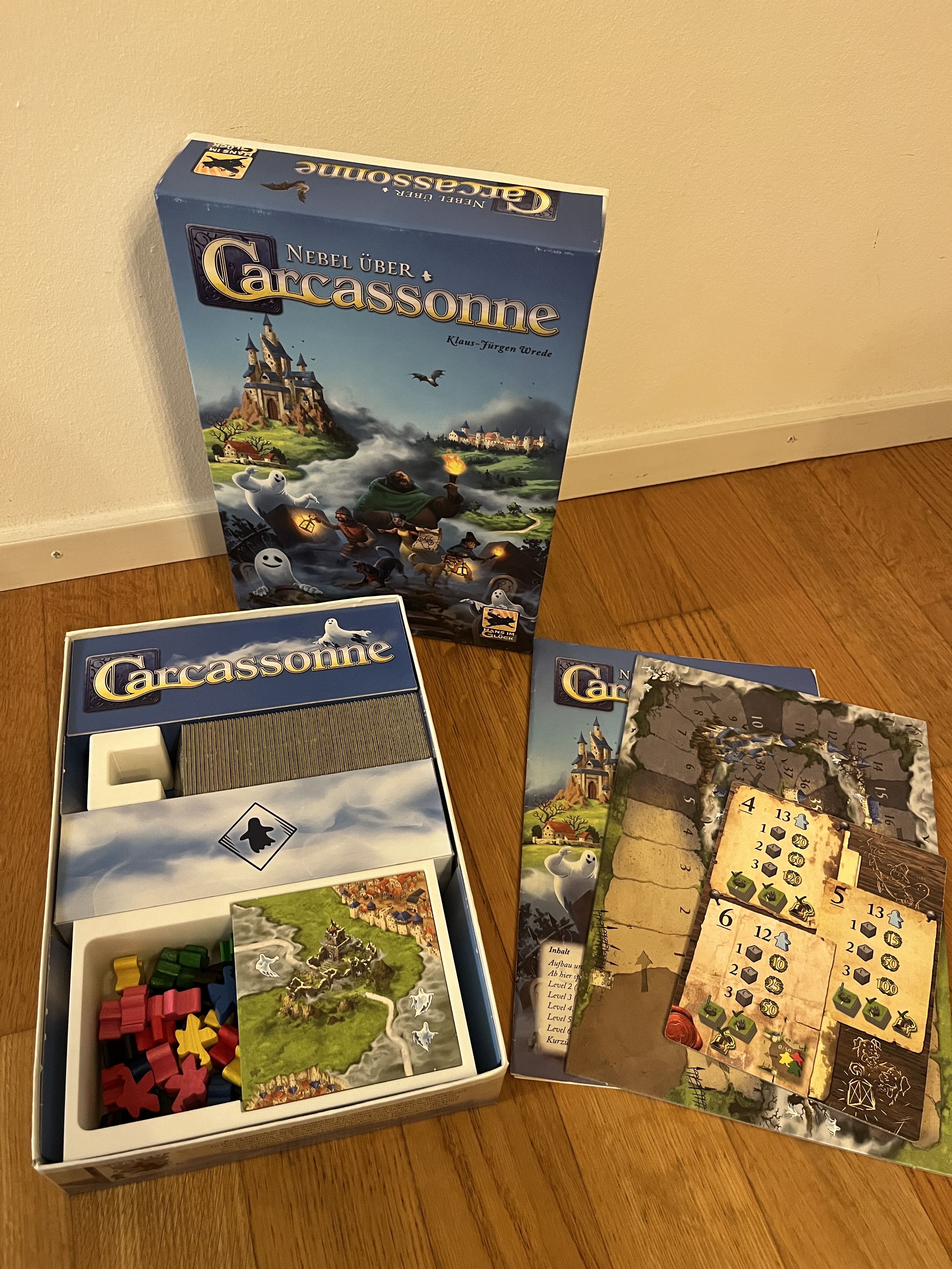 Nebel über Carcassonne Einteilung für Spieleschachtel