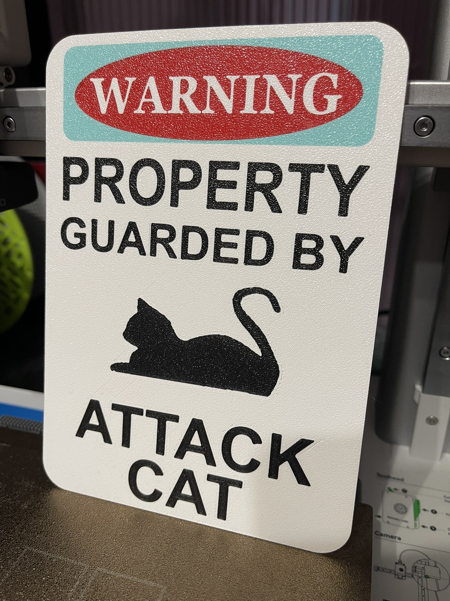 Sign - Property guarded by Cat (multicolor)
