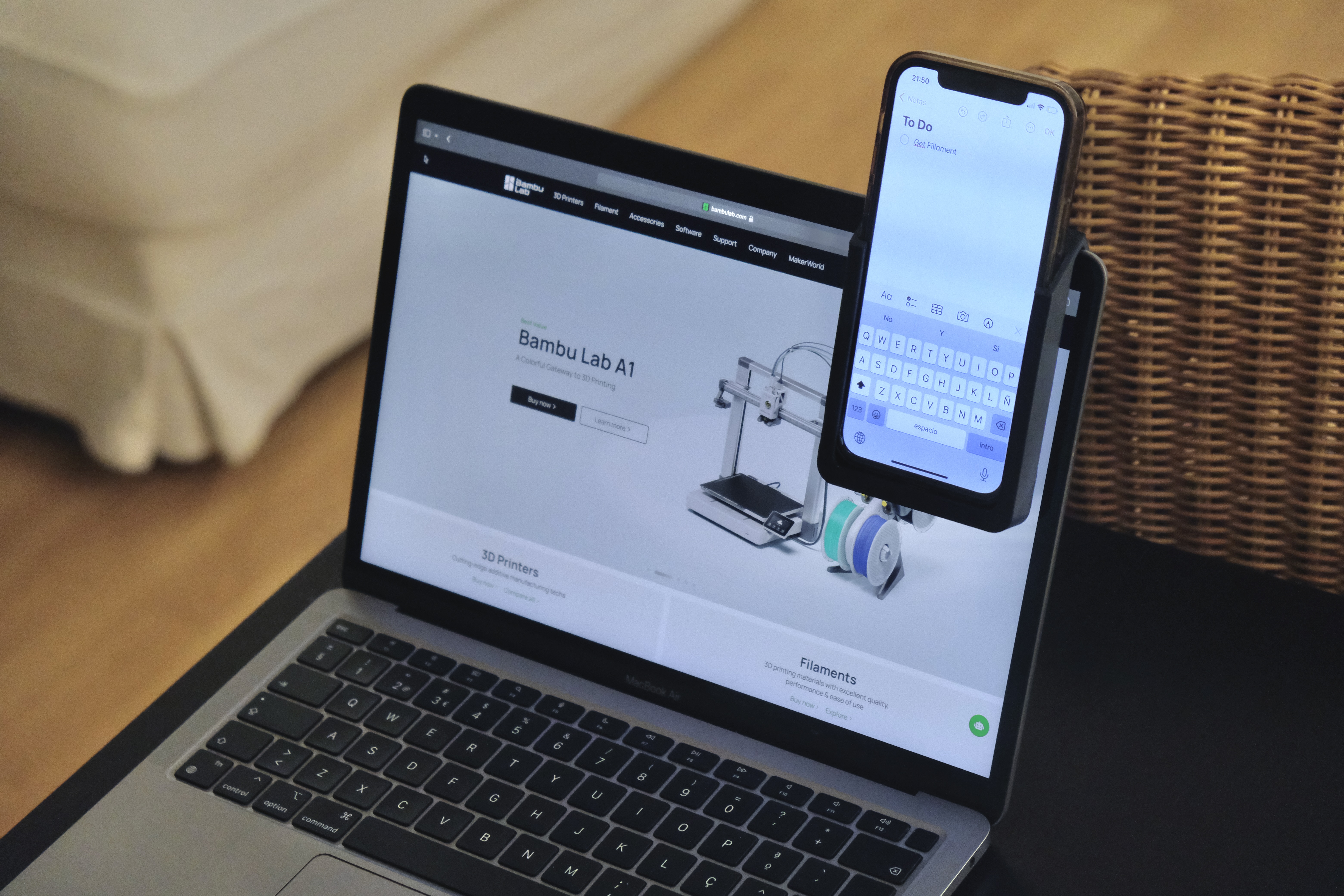 Laptop monitor phone holder