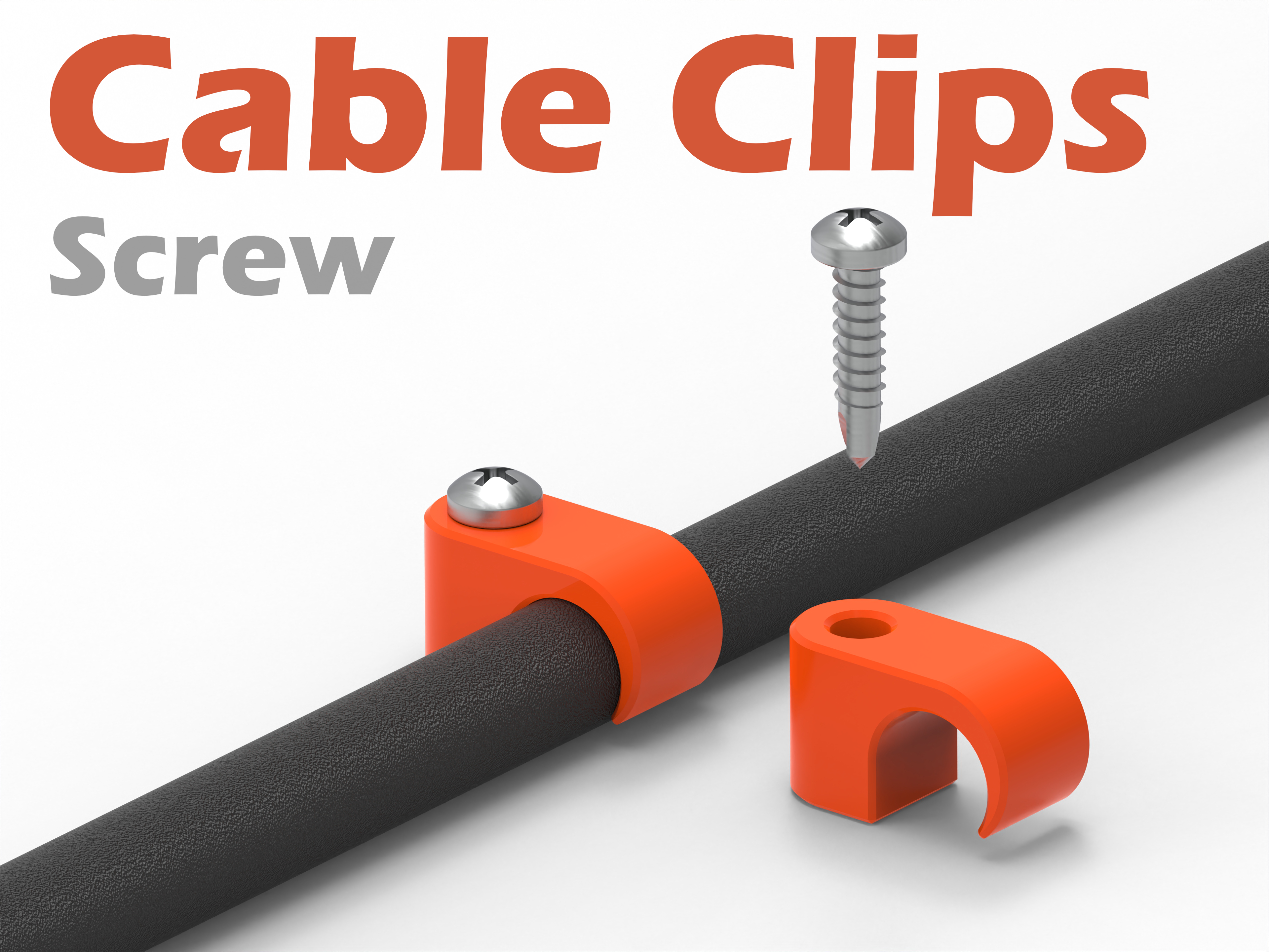 Cable Clips Collection - Screw - 6 Variations ( Parametric )