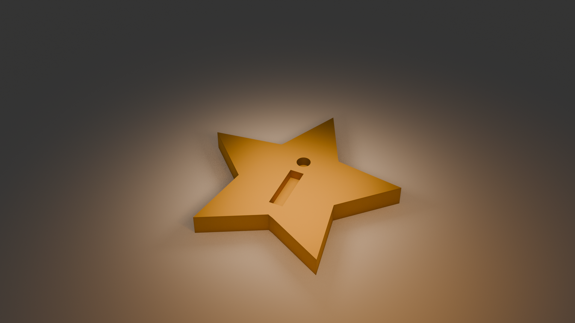 Star with i initial engraved