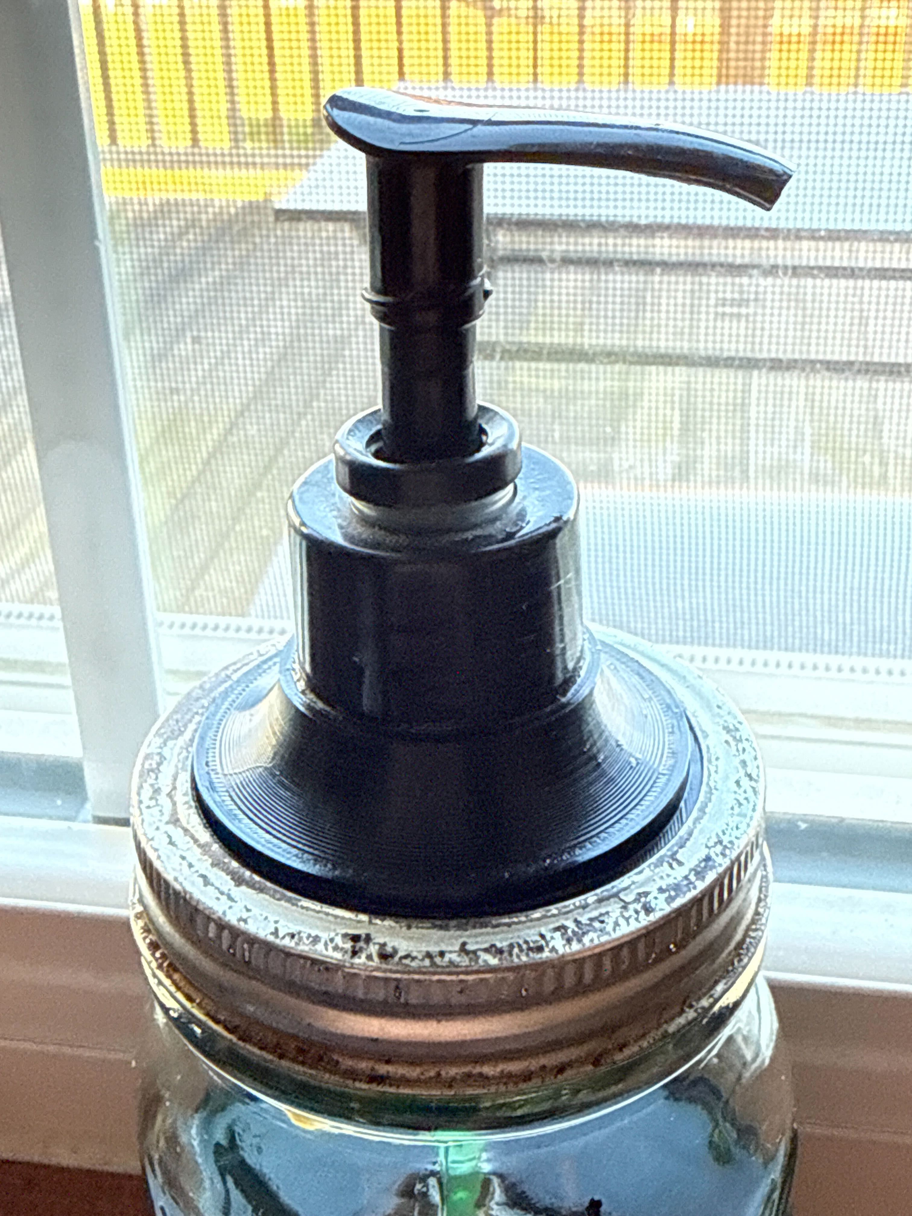 Mason jar soap pump adapter
