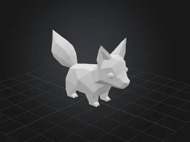 Cute low poly fox