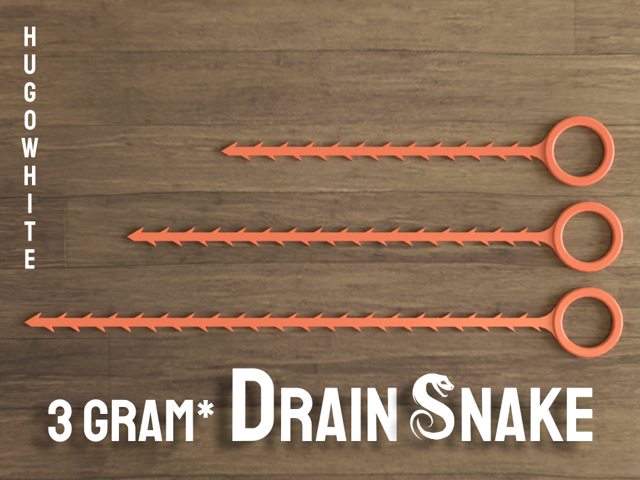 Drain Snake (Unclogger) - 15, 20, 25 cm (3 gram*) by HugoWhite | Download free STL model ...