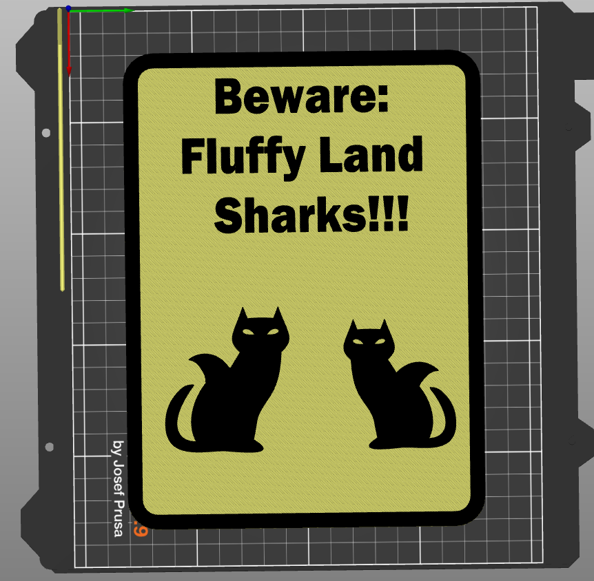 Beware: Fluffy Land Shark! Sign (Cat)