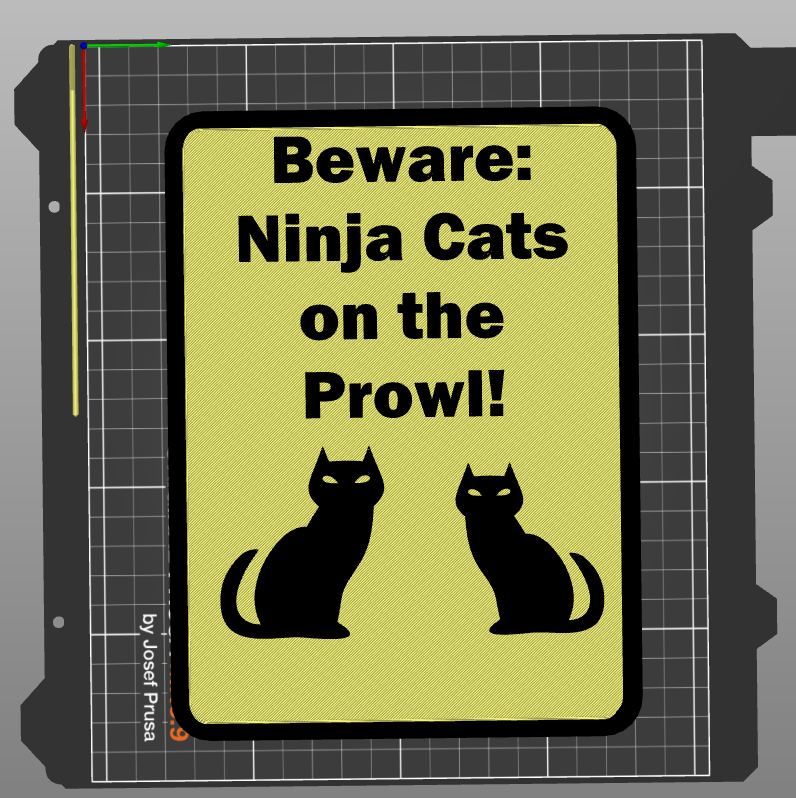 Beware of ninja cats on the Prowl! Sign