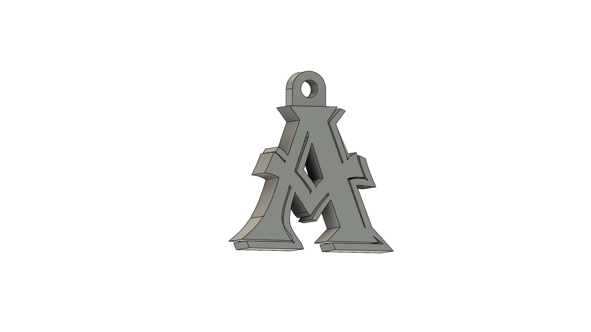 Miniatura 2 do modelo 3D A letter Keychain