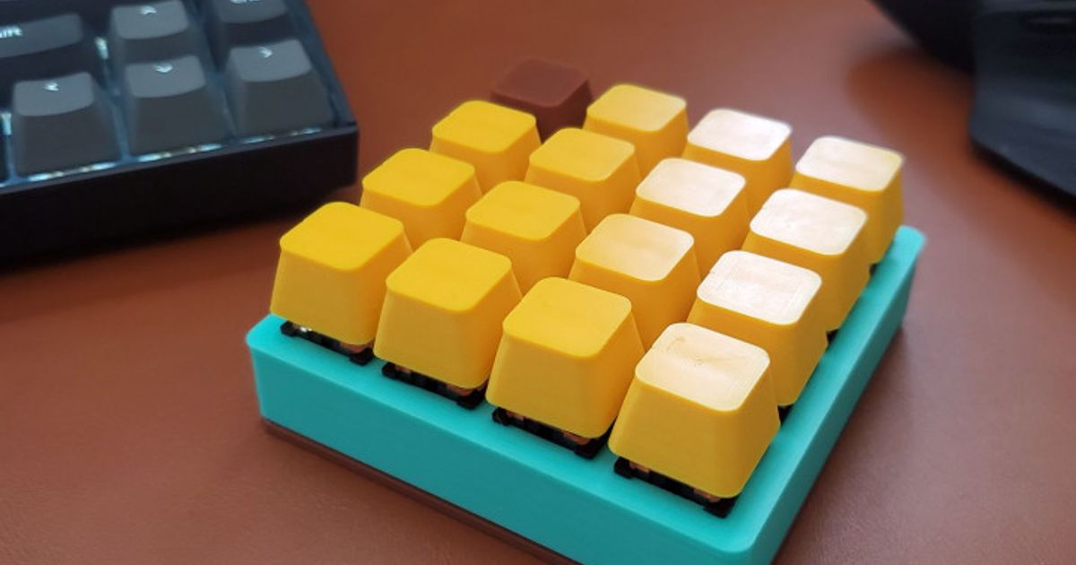 4x4 Arduino Pro Micro Macropad by mattoyo | Download free STL model ...