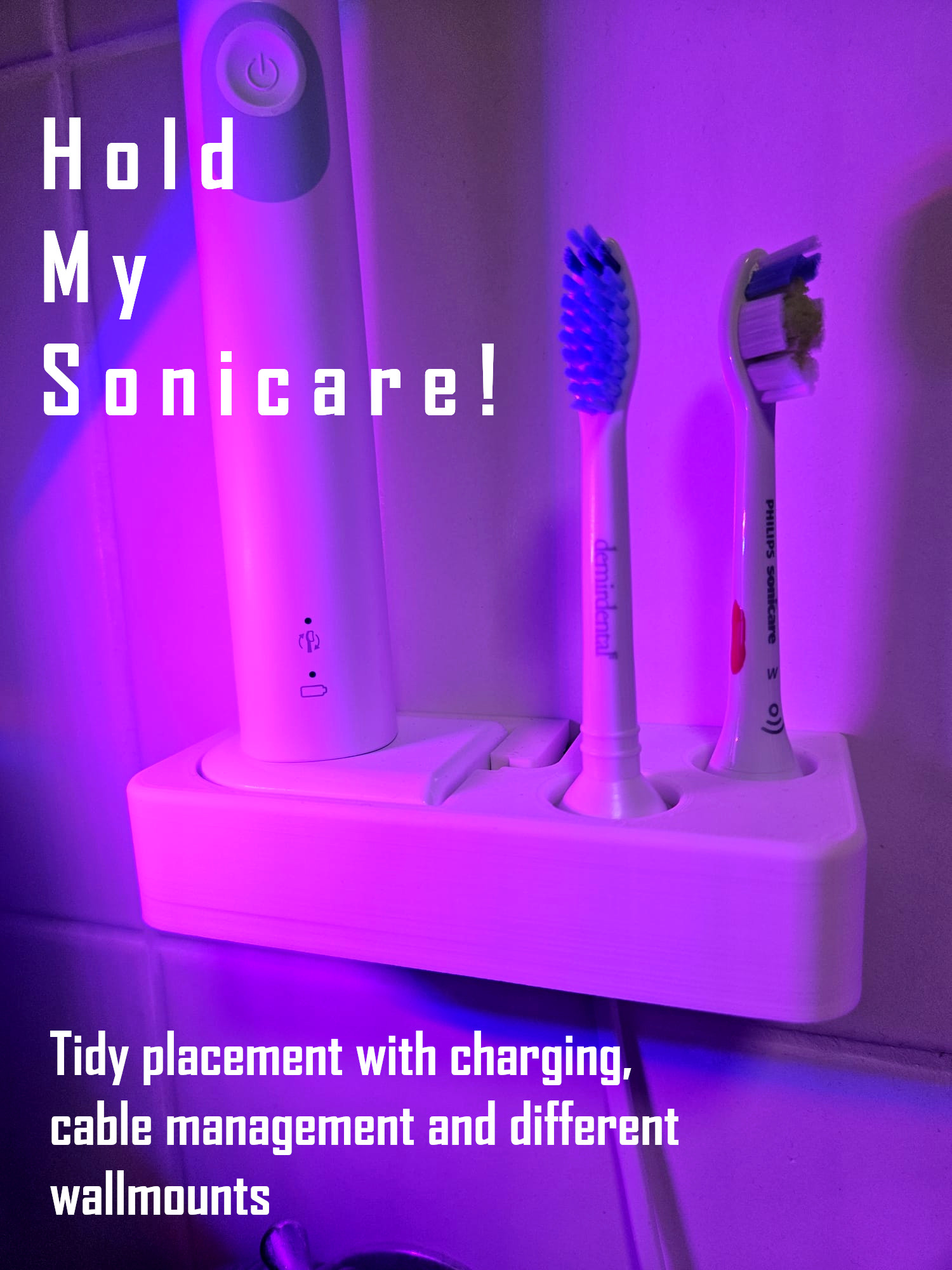 Holder for Philips Sonicare Charger and Brushes