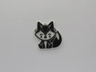 Cute Geometric Fox Keychain