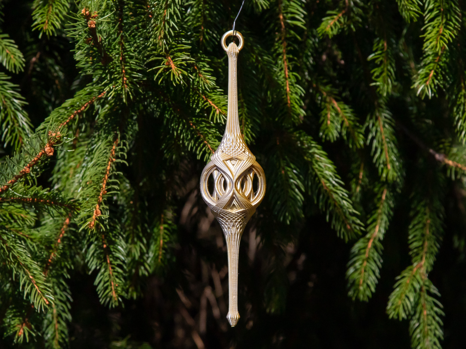 Open Lattice Flare Christmas Stretch Ornament 2024