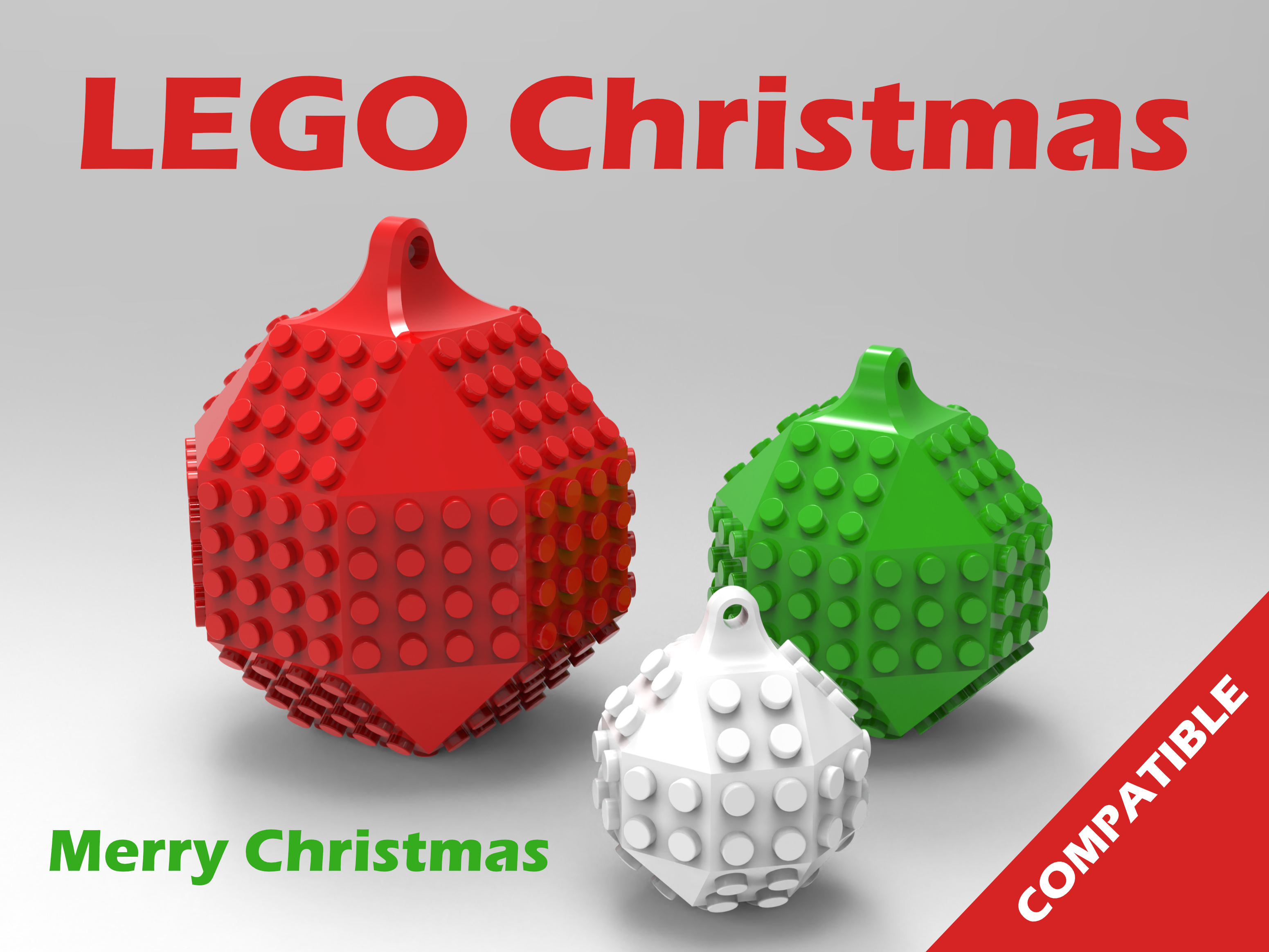 LEGO Christmas balls - LEGO Compatible 3D model thumbnail