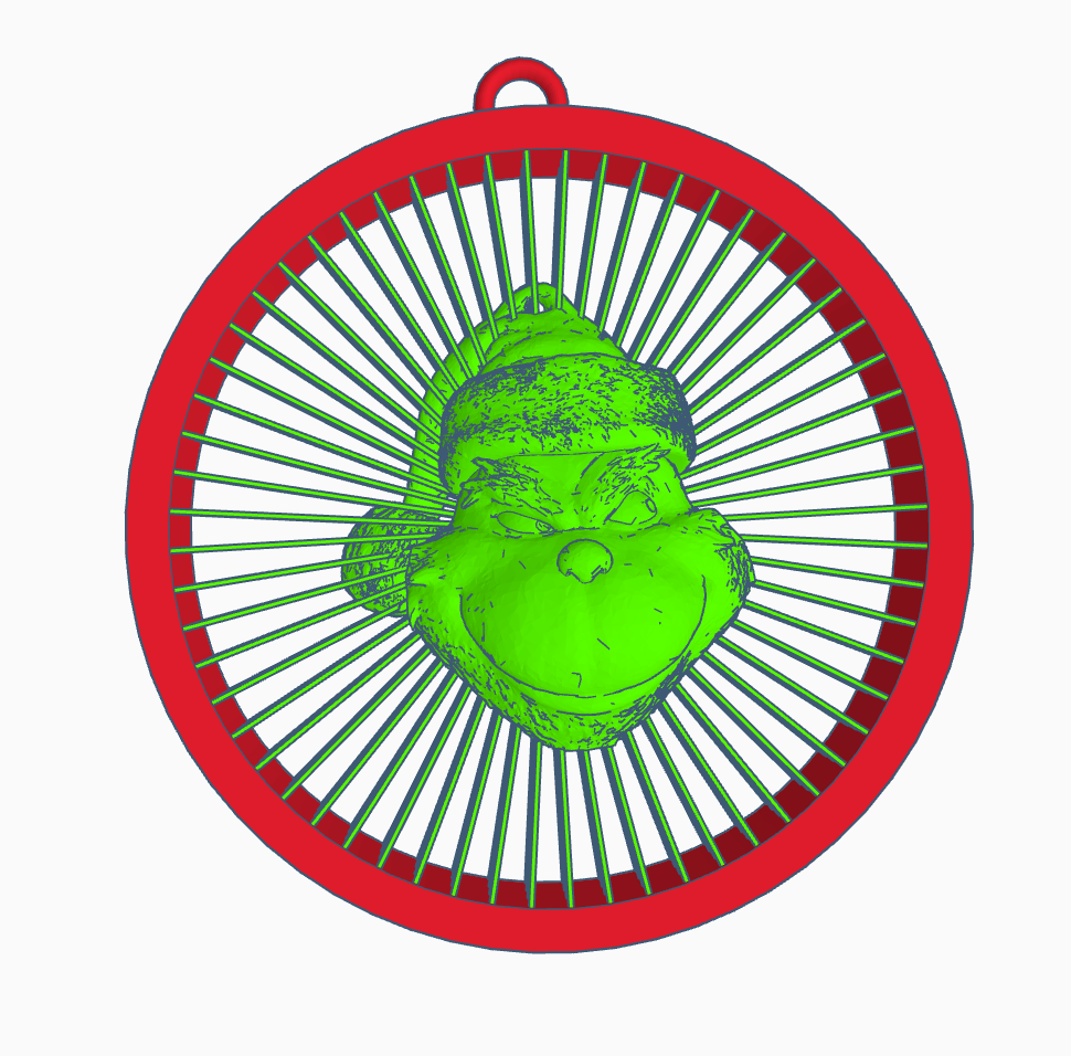 Grinch Christmas Ornament 3D model thumbnail
