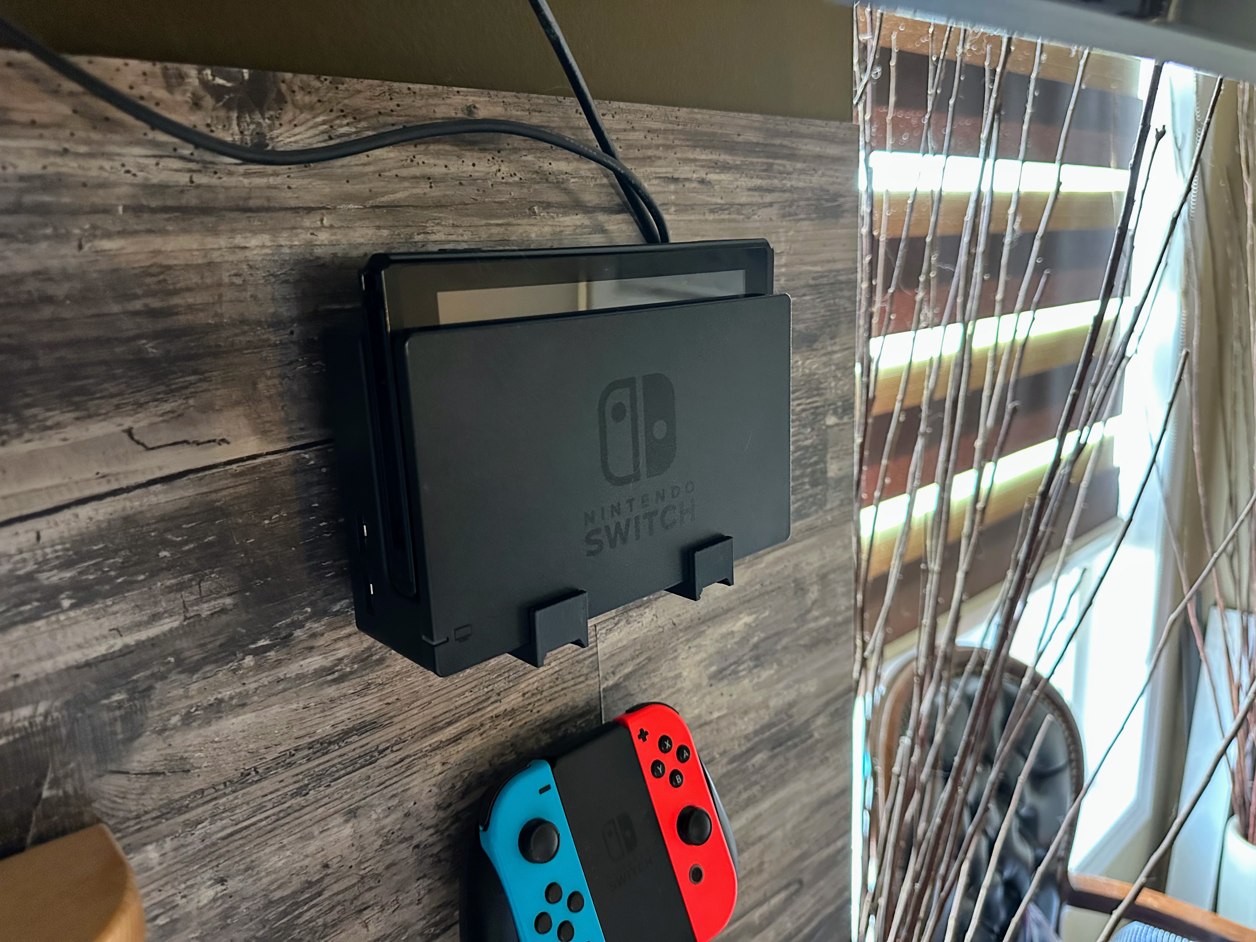 Wall-Mount Brackets for Nintendo Switch Dock  (Screw mount or 3M Commandstrip)
