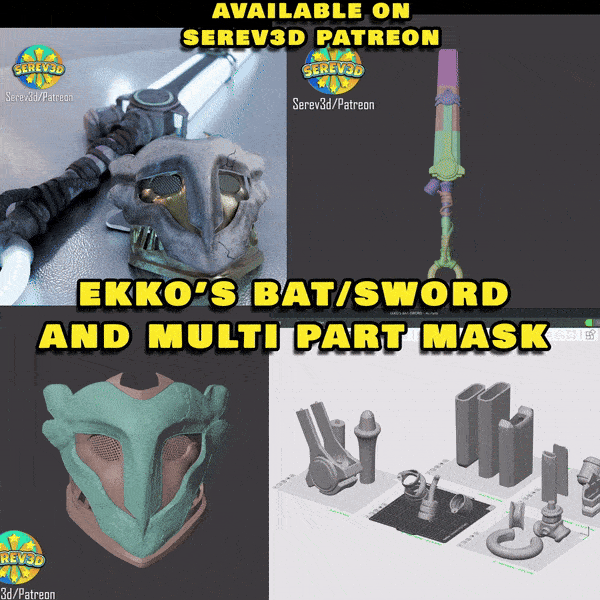 Arcane Ekko Mask wearable LoL cosplay prop Serev3D by SEREV3d