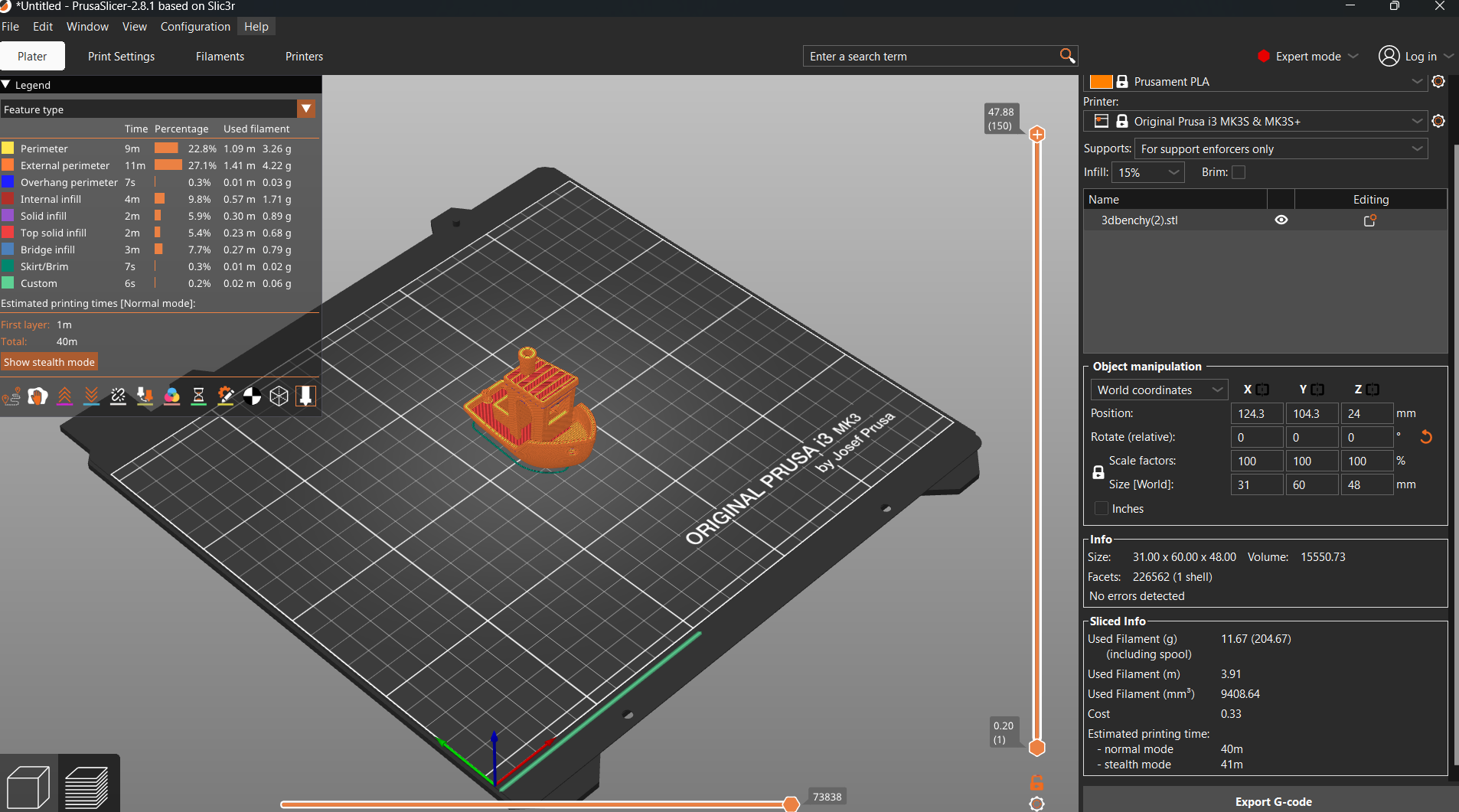 Prusa MK3S MK3S+ Speed profile + Best Supports settings Combo