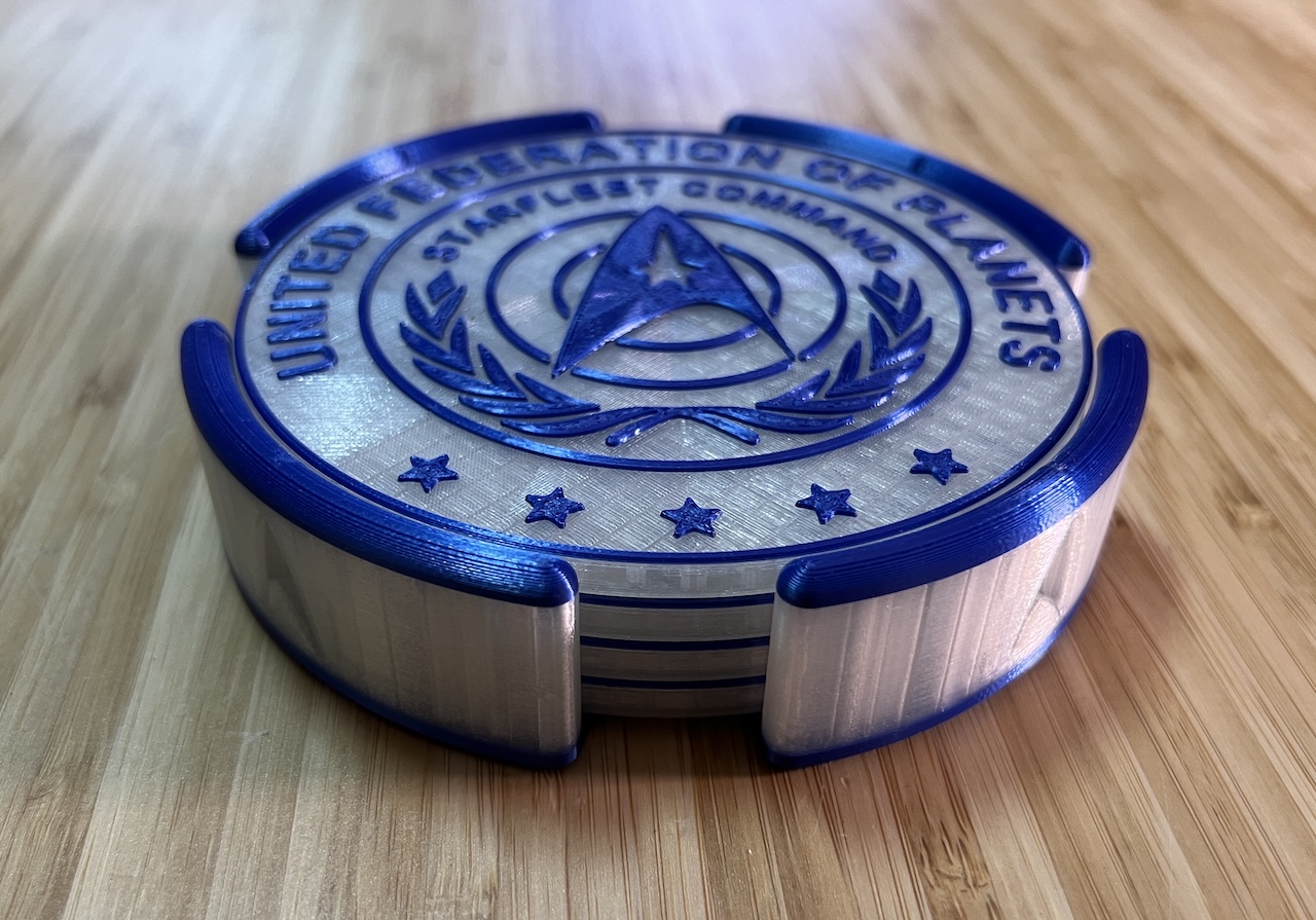 Star Trek Coaster Holder Holds Four Coasters