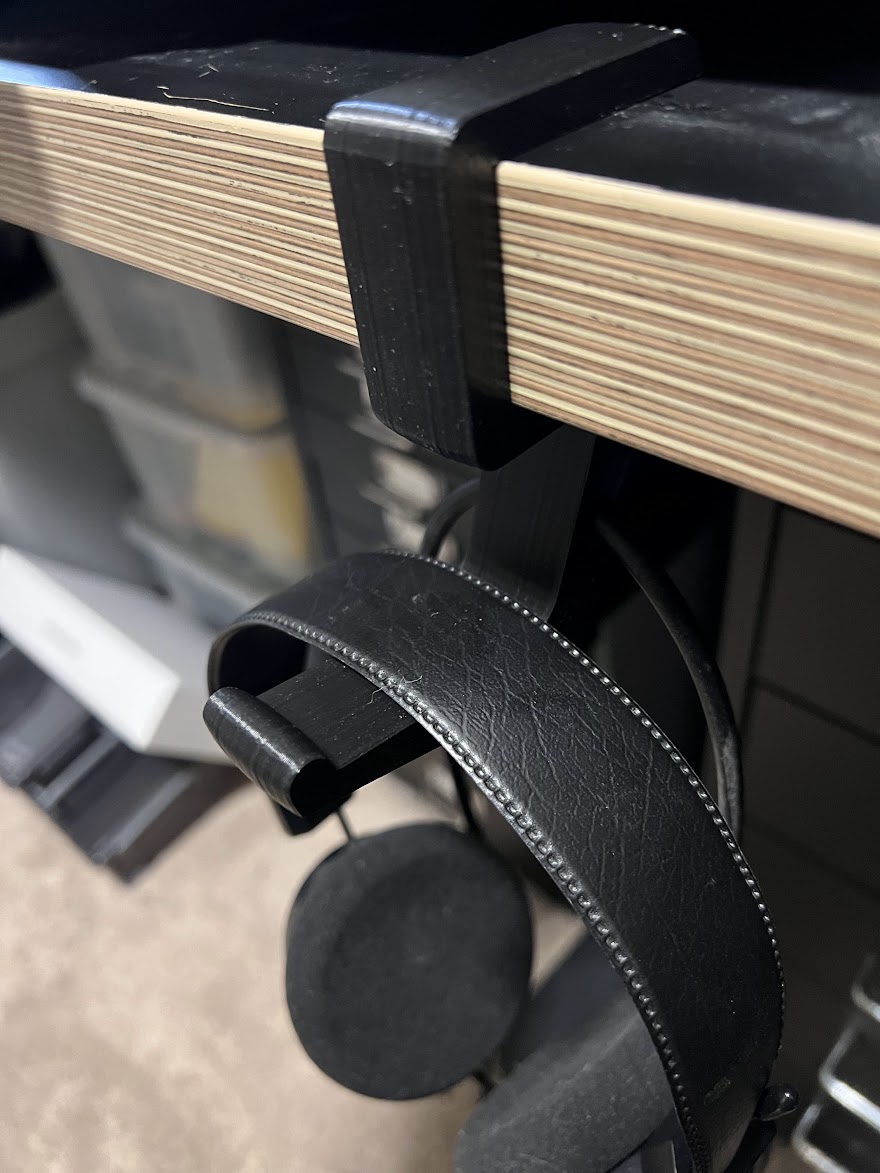 Clip-On Headphone Hanger Hook with Cable Management