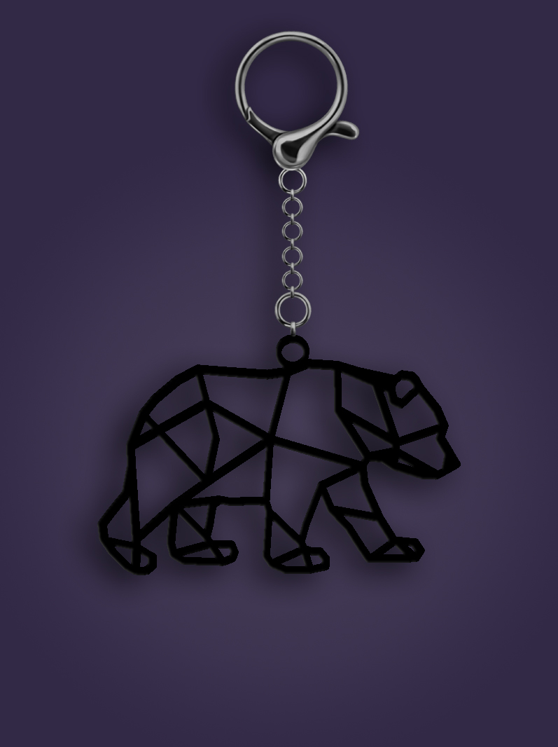 Geometric Bear Keychain