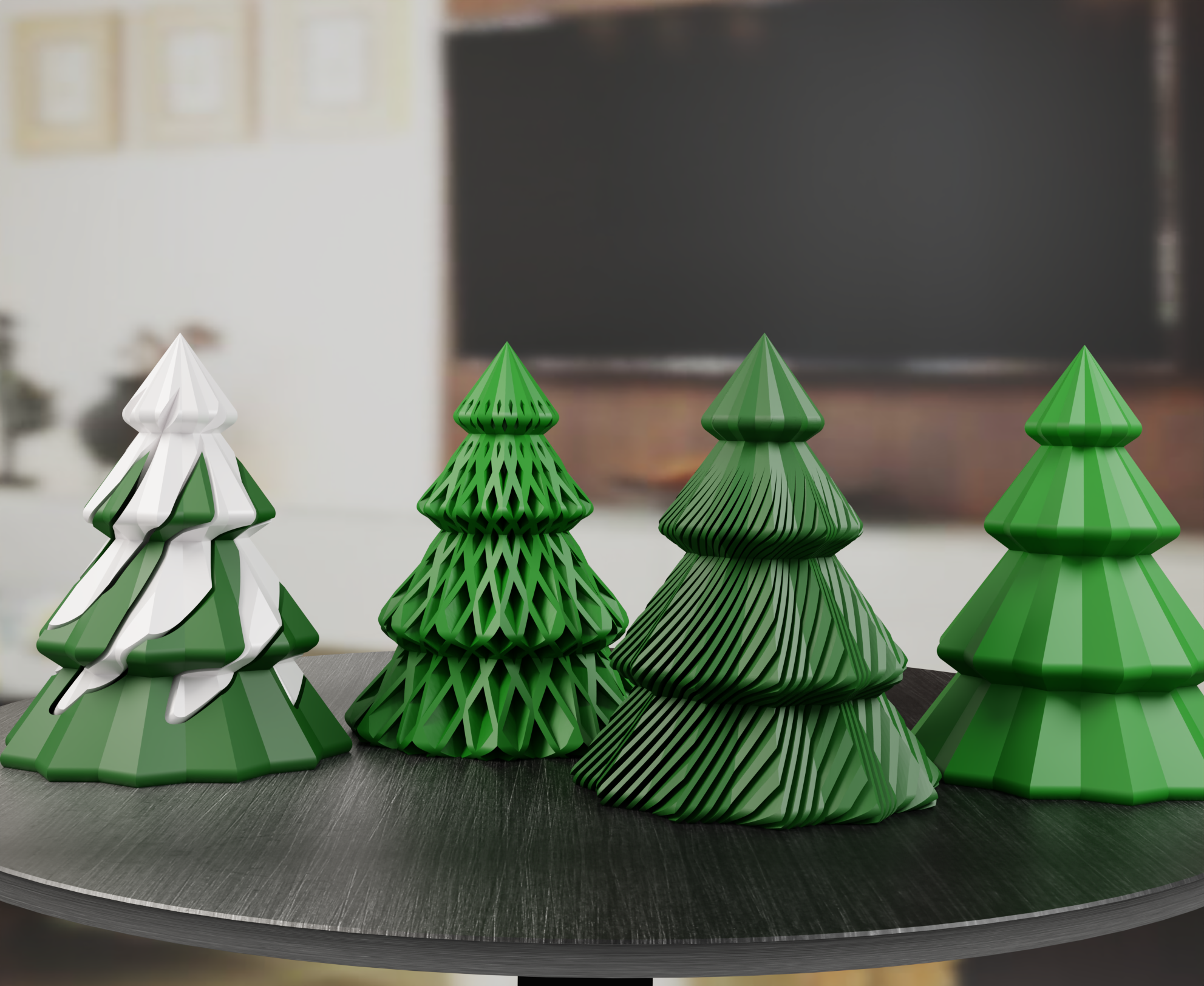 Christmas Tree 4-in-1, Spiral Vase, Passthrough 3D model thumbnail