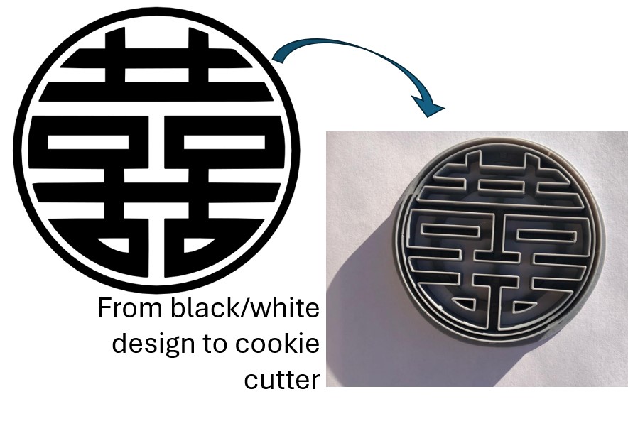 double happiness cookie cutter (OpenSCAD)
