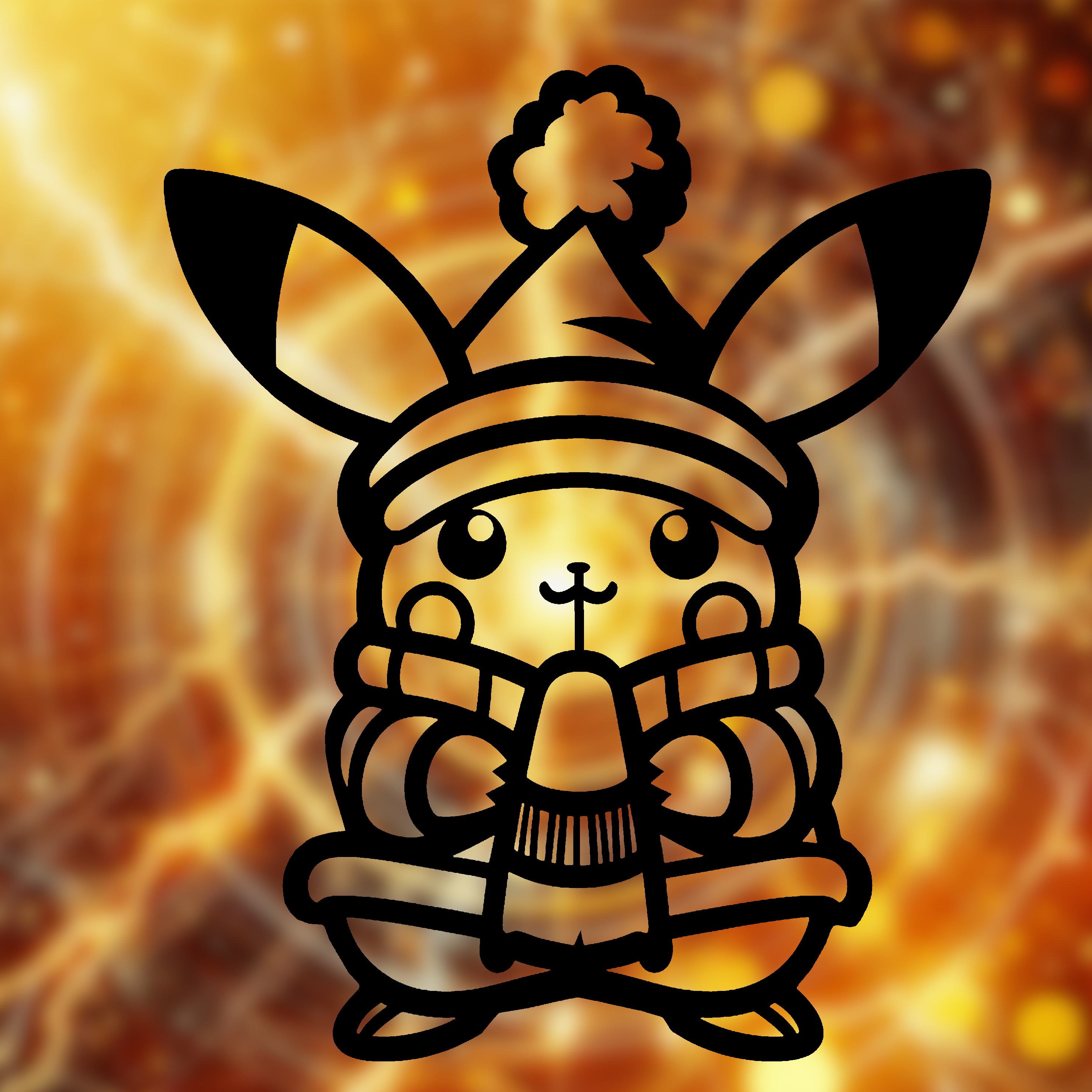 Pikachu ready for Christmas - Wall Art