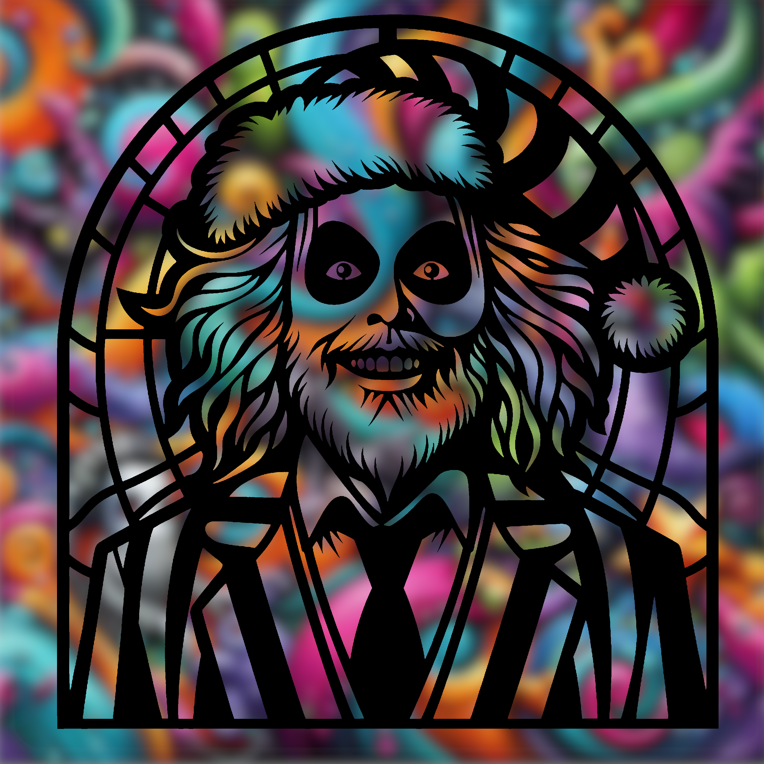 Beetlejuice ready for Christmas - Wall Art