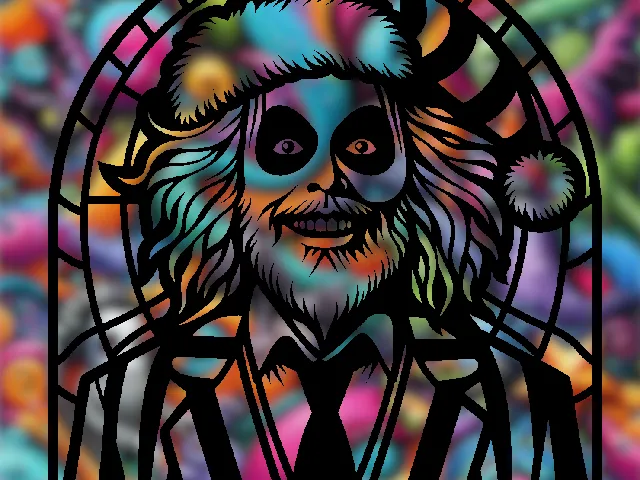 Beetlejuice ready for Christmas - Wall Art