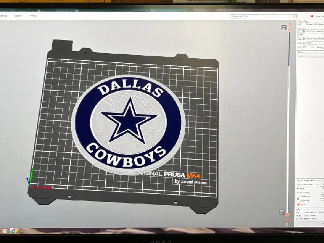 3 color single extruder single piece Dallas Cowboys Logo wall art