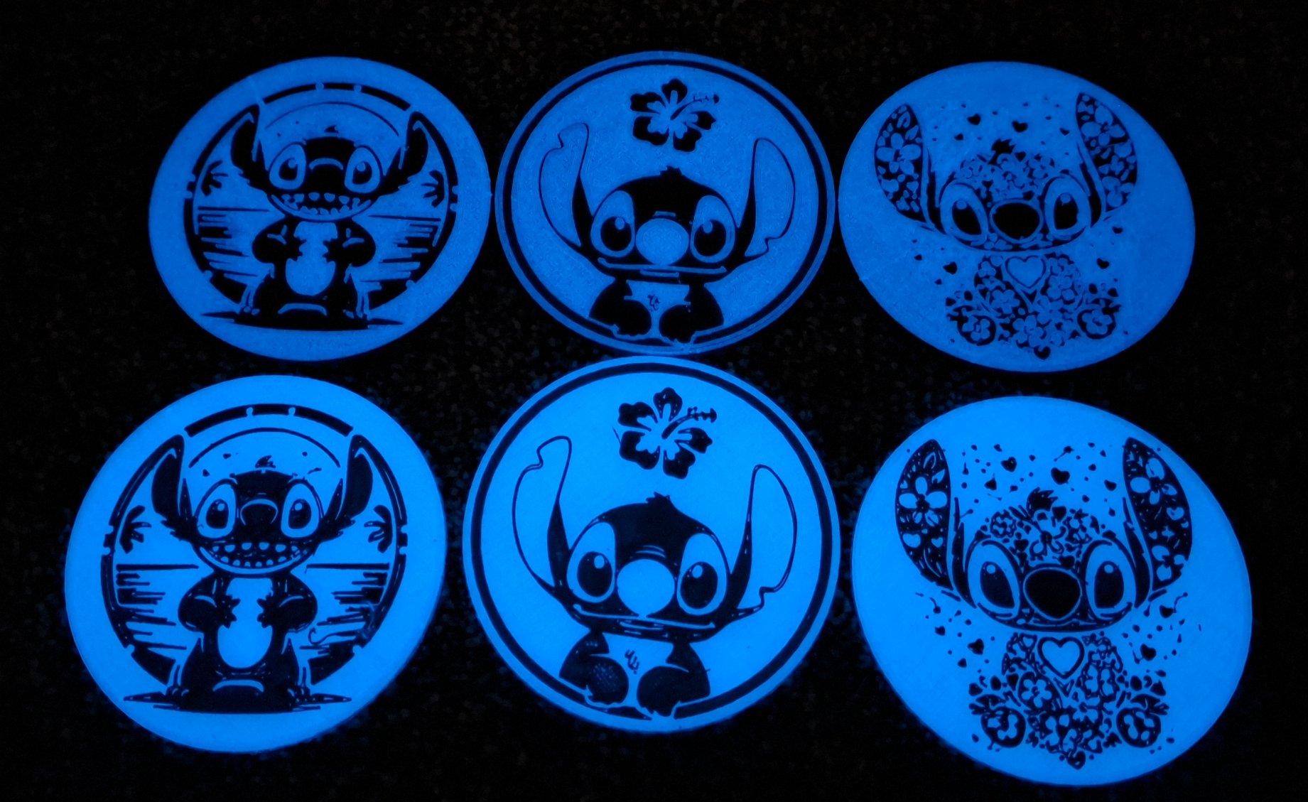 Stitch Coasters / small round  signs - Fan Art