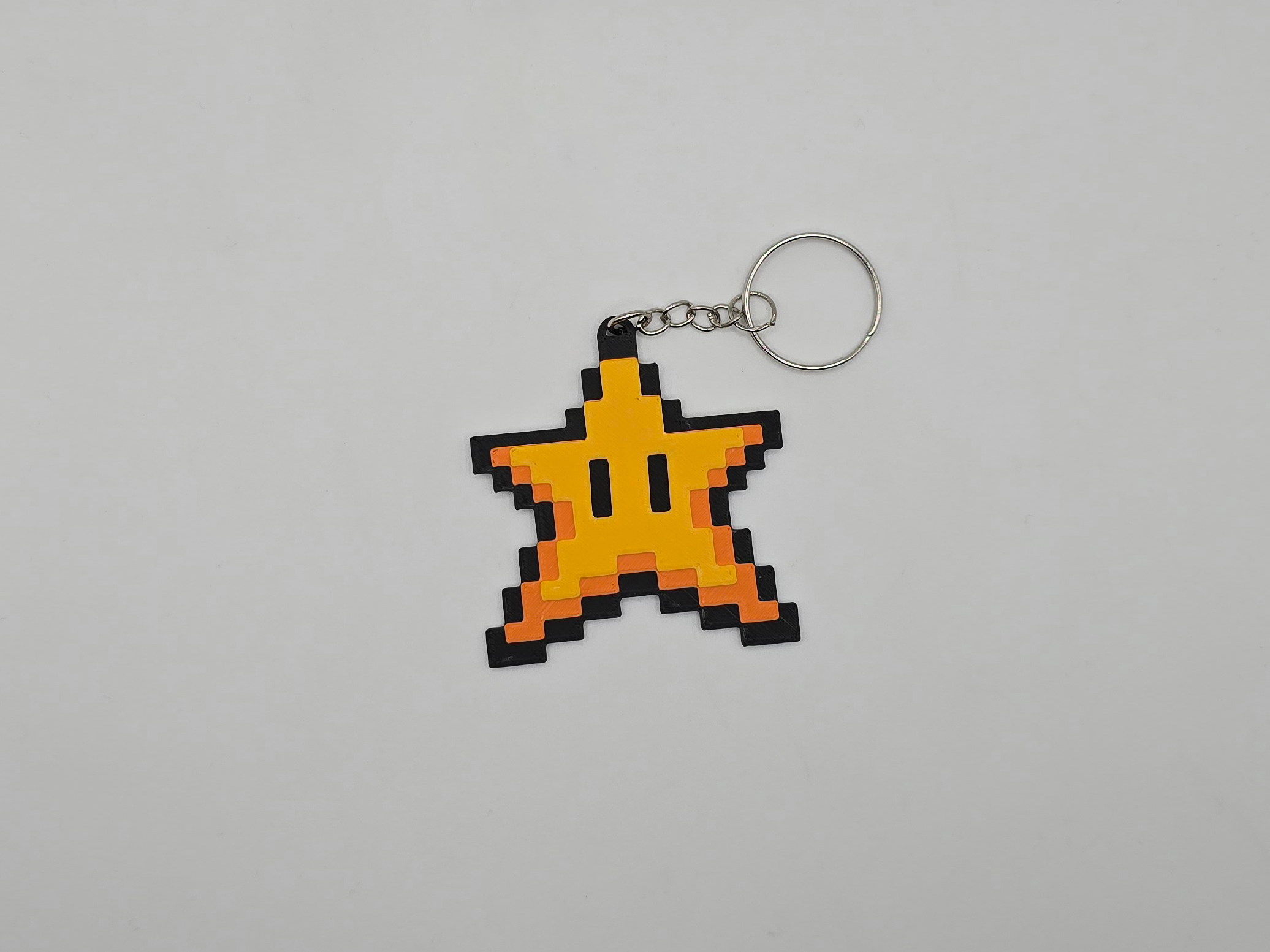 8-Bit Super Mario Bros Star (1993) Keychain (Remix)