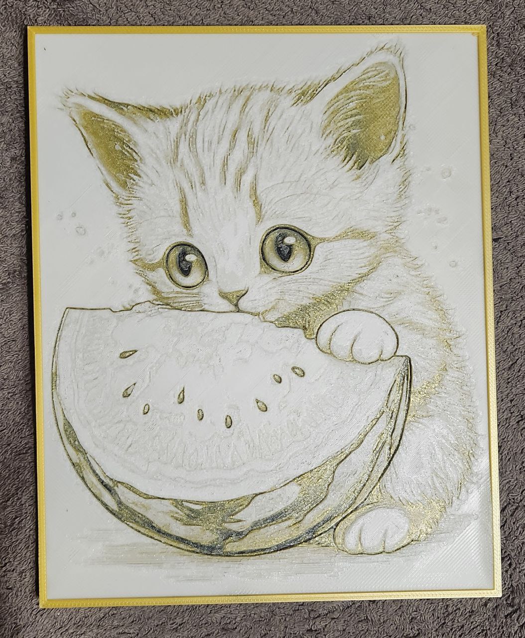 Baby Cute Cat Watermelon - HueForge