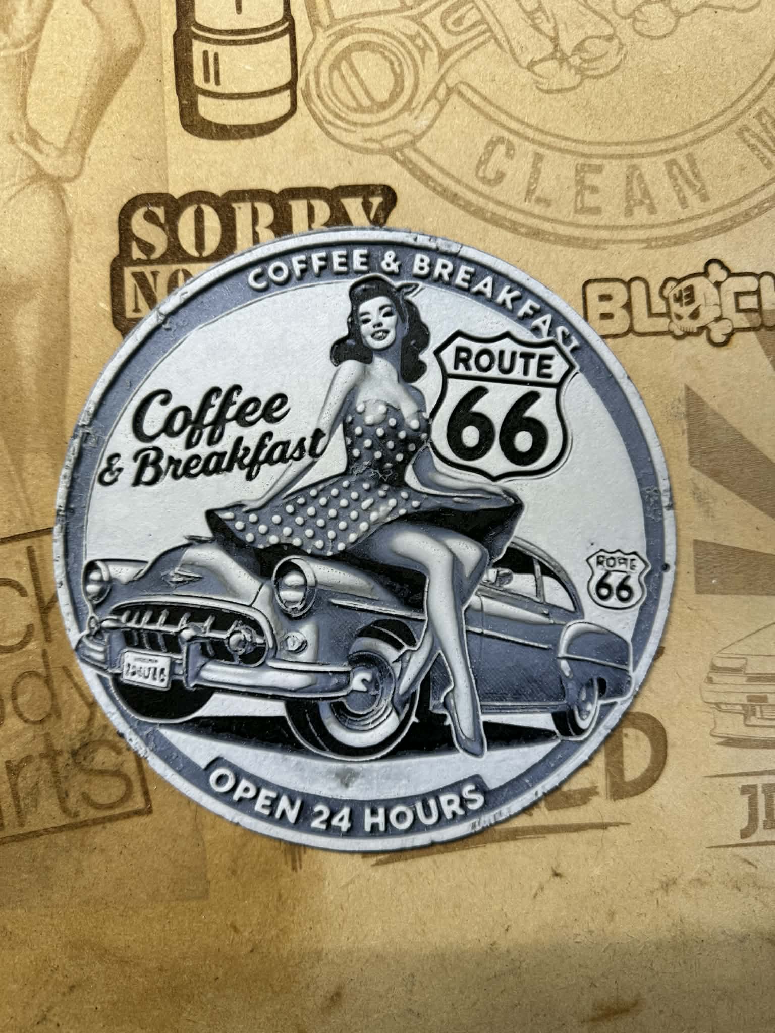 Route 66 Breakfast sign