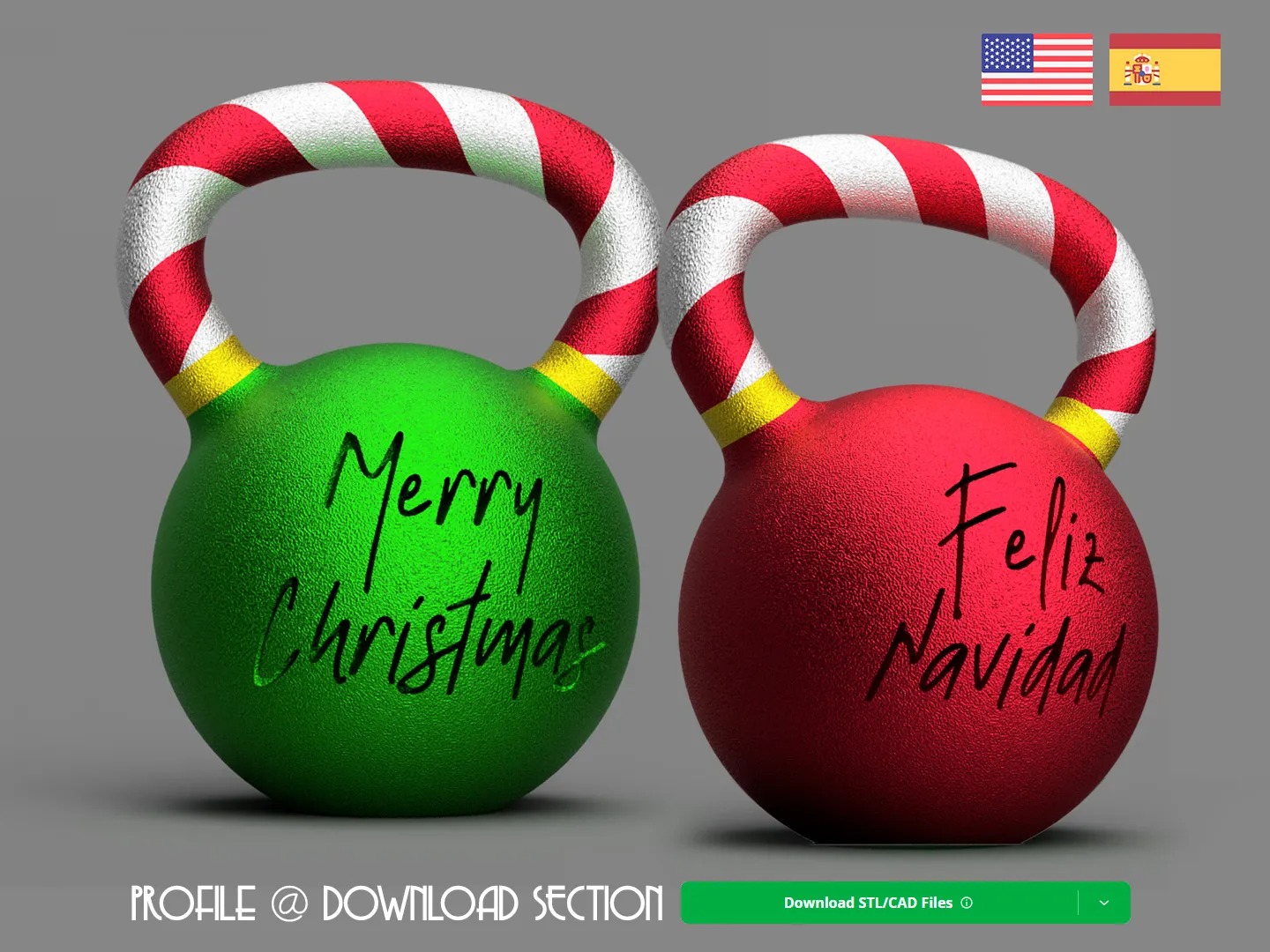Kettlebell Candy Ornament (English/Spanish)