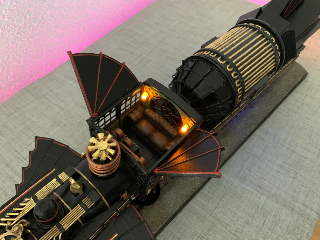 Back to the Future Jules Verne Time Train with lights and smoke by