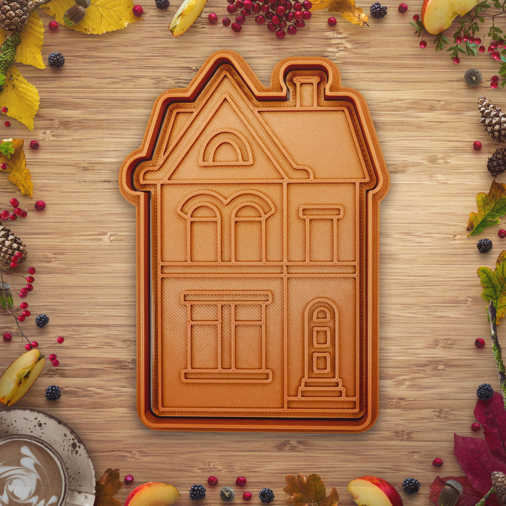 Christmas house cookie cutter / stamp 01