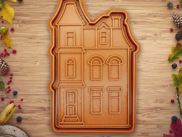 Christmas house cookie cutter / stamp 03