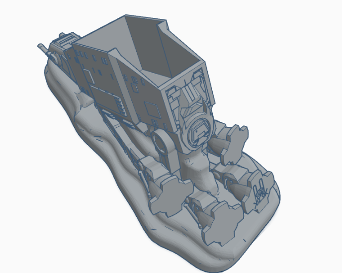 At-At Planter Without a divider 3D model thumbnail