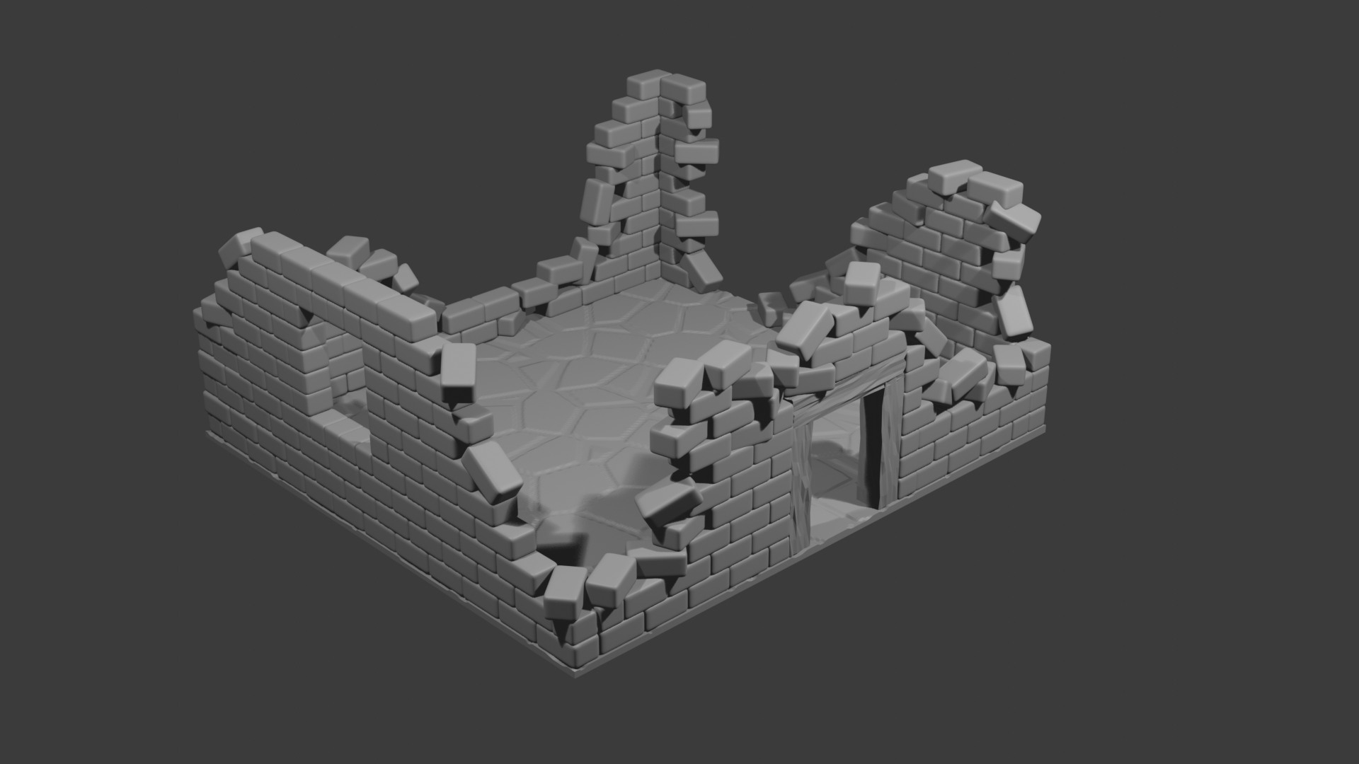 Battle Ruined Walls Terrain Scenery Wargame