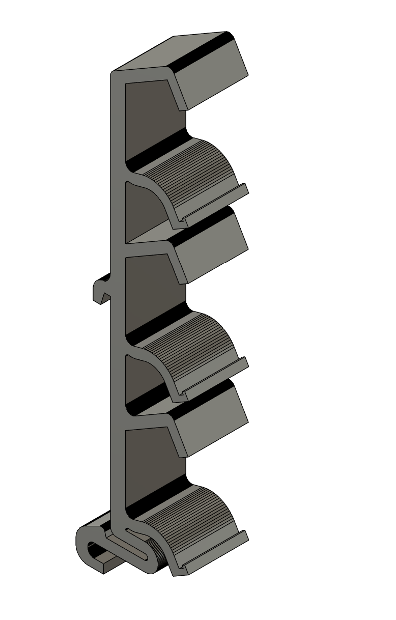 3 row WAGO 221 DIN rail holder