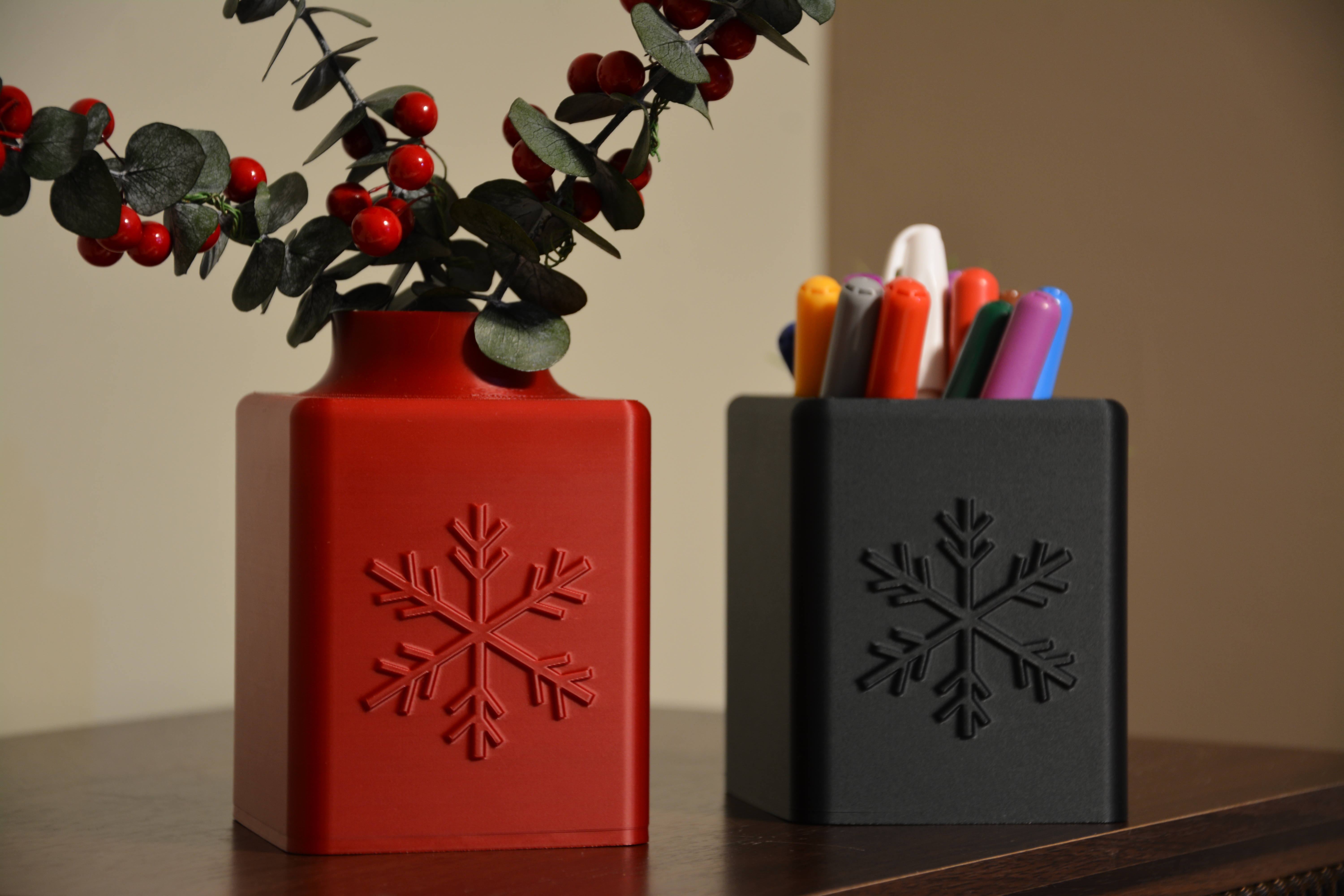 Holiday Vase & Pencil Holder | Christmas Theme
