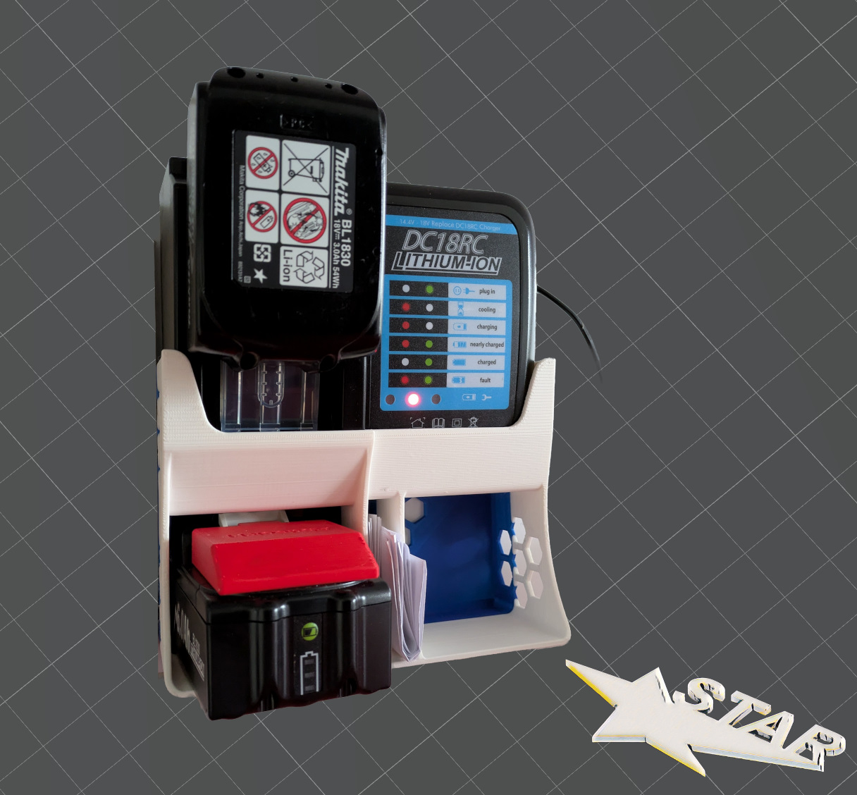 Wandhalter / wall mounting holder for 18 V Batteries