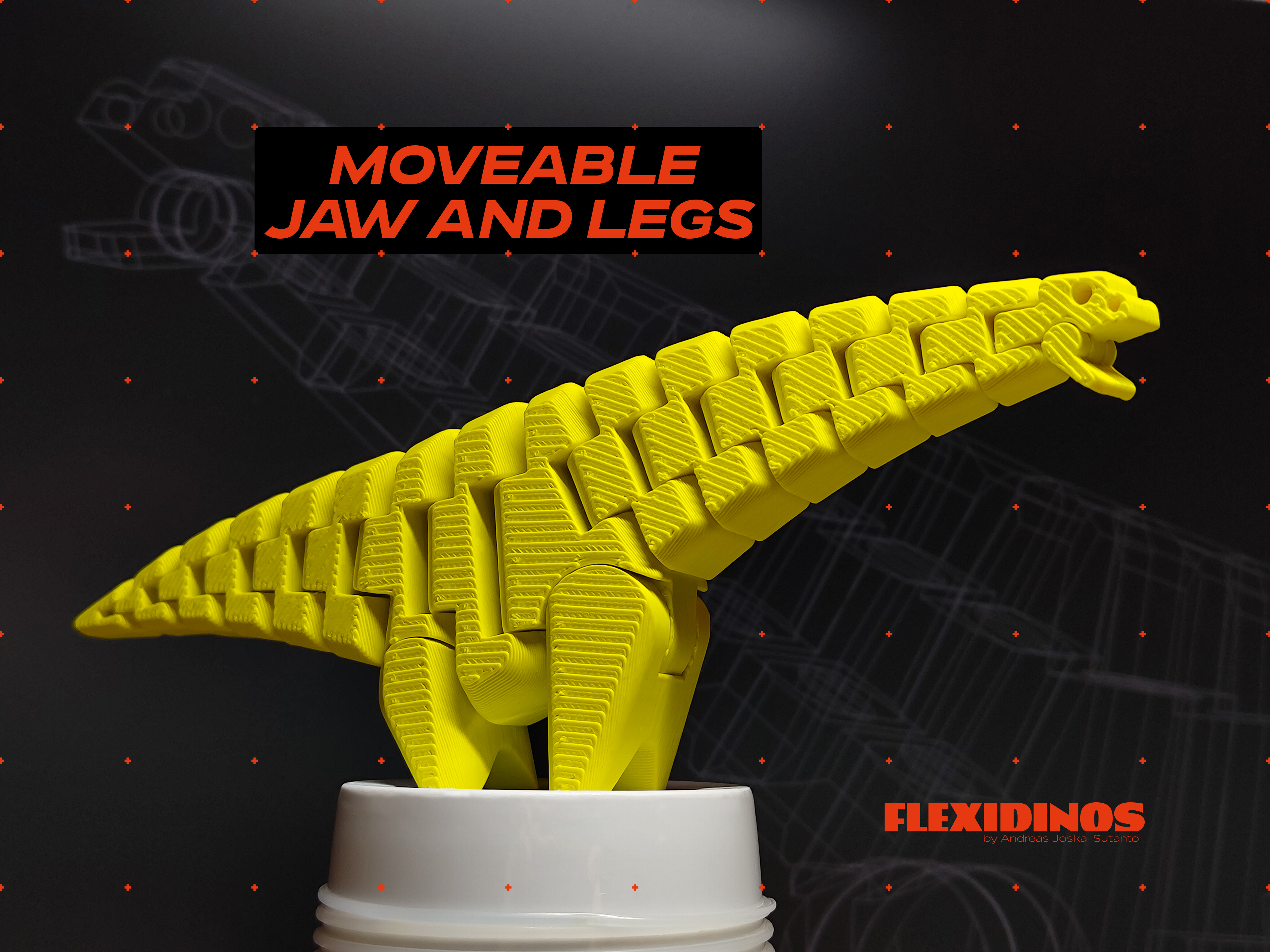 FlexiDinos FINAL VERSION: Ginko the flexi Brachiosaurus print in place articulated dinosaur