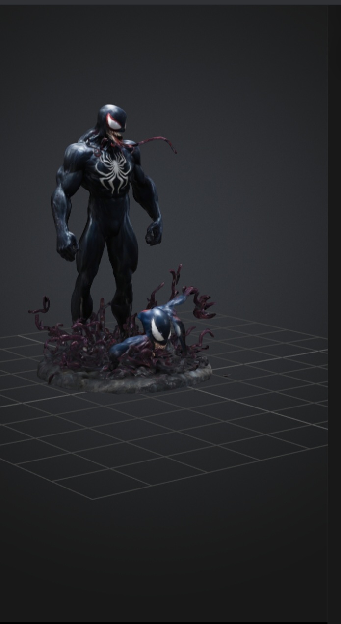 Venom action figure with stand