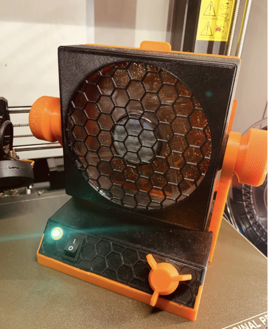 Reduction to 3mm LED and uniform bottom for "Heavy Duty Battery Powered Solder Fume Extractor"
