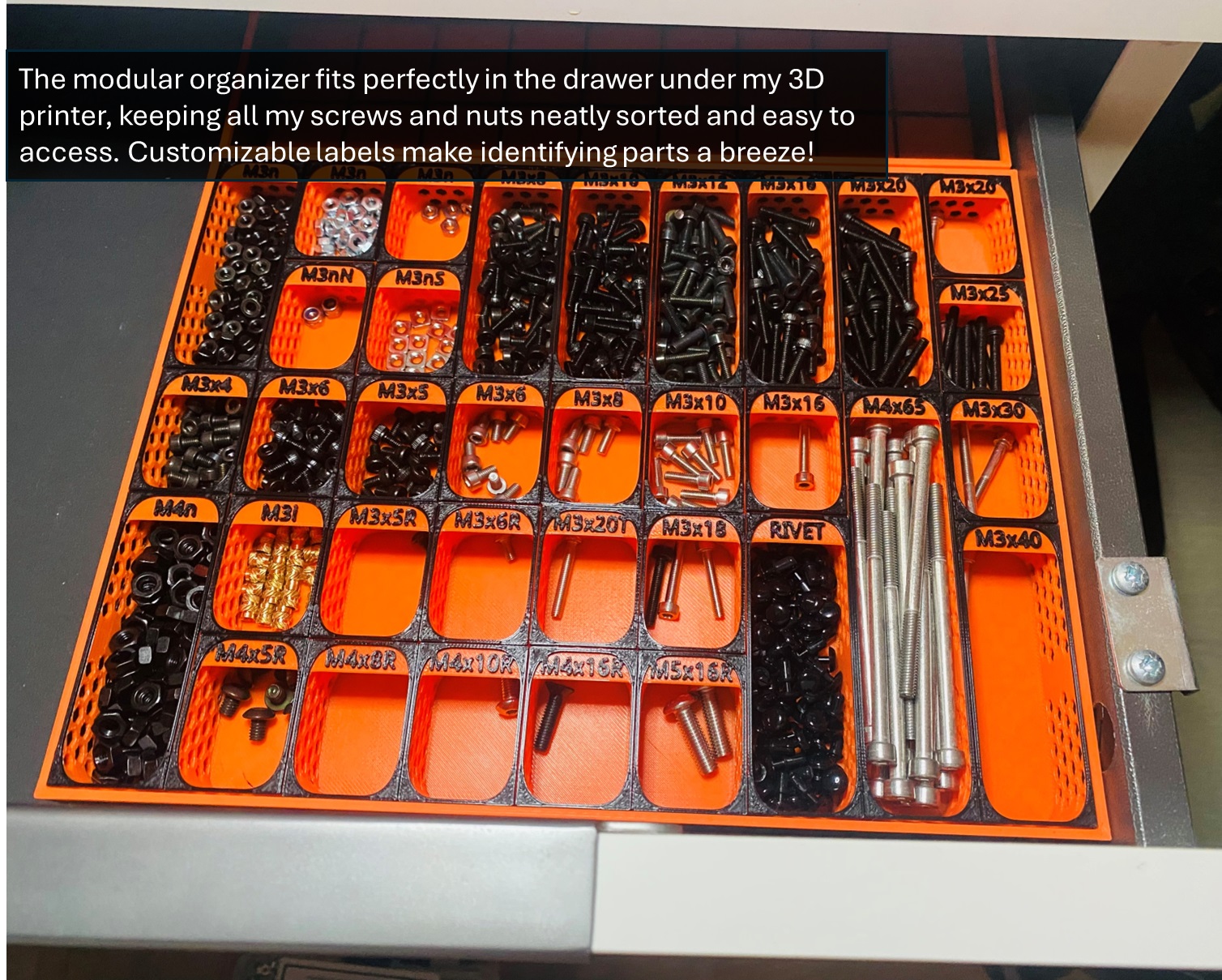 Modular Organizer for Small Screws and Nuts
